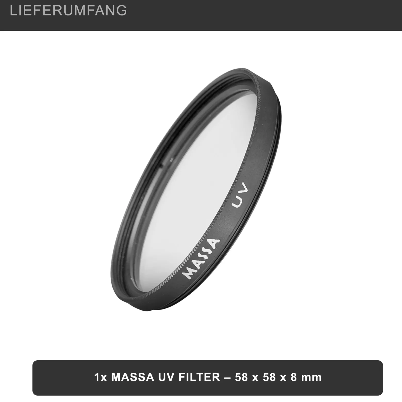 Massa UV Filter - 58 x 58 x 8 mm - für sattere Farben, verbesserte Schärfe und reduzierte UV-Strahlen - Foto Kamera Zubehör