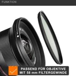 Massa UV Filter - 58 x 58 x 8 mm - für sattere Farben, verbesserte Schärfe und reduzierte UV-Strahlen - Foto Kamera Zubehör