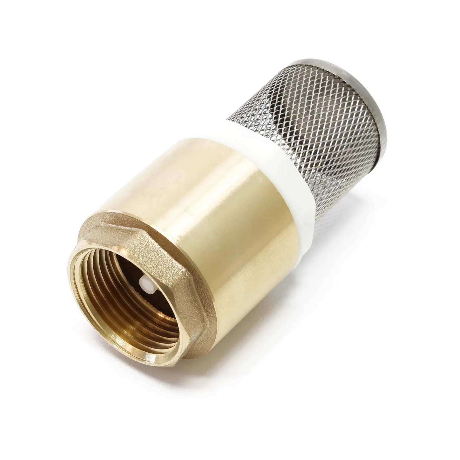 Messing Fußventil mit Rückschlagventil und Edelstahlkorb Saugkorb für Saugschlauch DN25 (1") 33,7mm