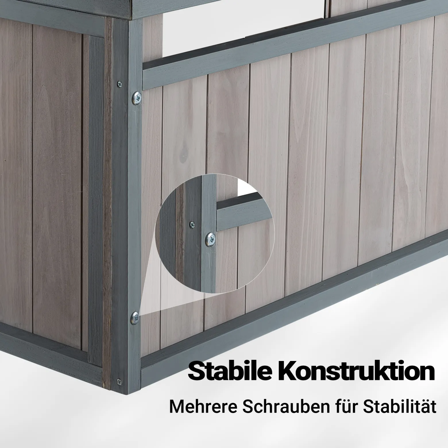 Mähroboter Holzgarage Flachdach Massivholz Unterstand Carport Grau 80x70x38cm