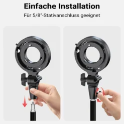 Multiblitz Mini Bowens auf Bowens Adapter für MB-PL Serie, geeignet für Stative mit 5/8 Zoll Spigot-Anschluss, Ideal bei Fotoshootings und Videoaufnahmen