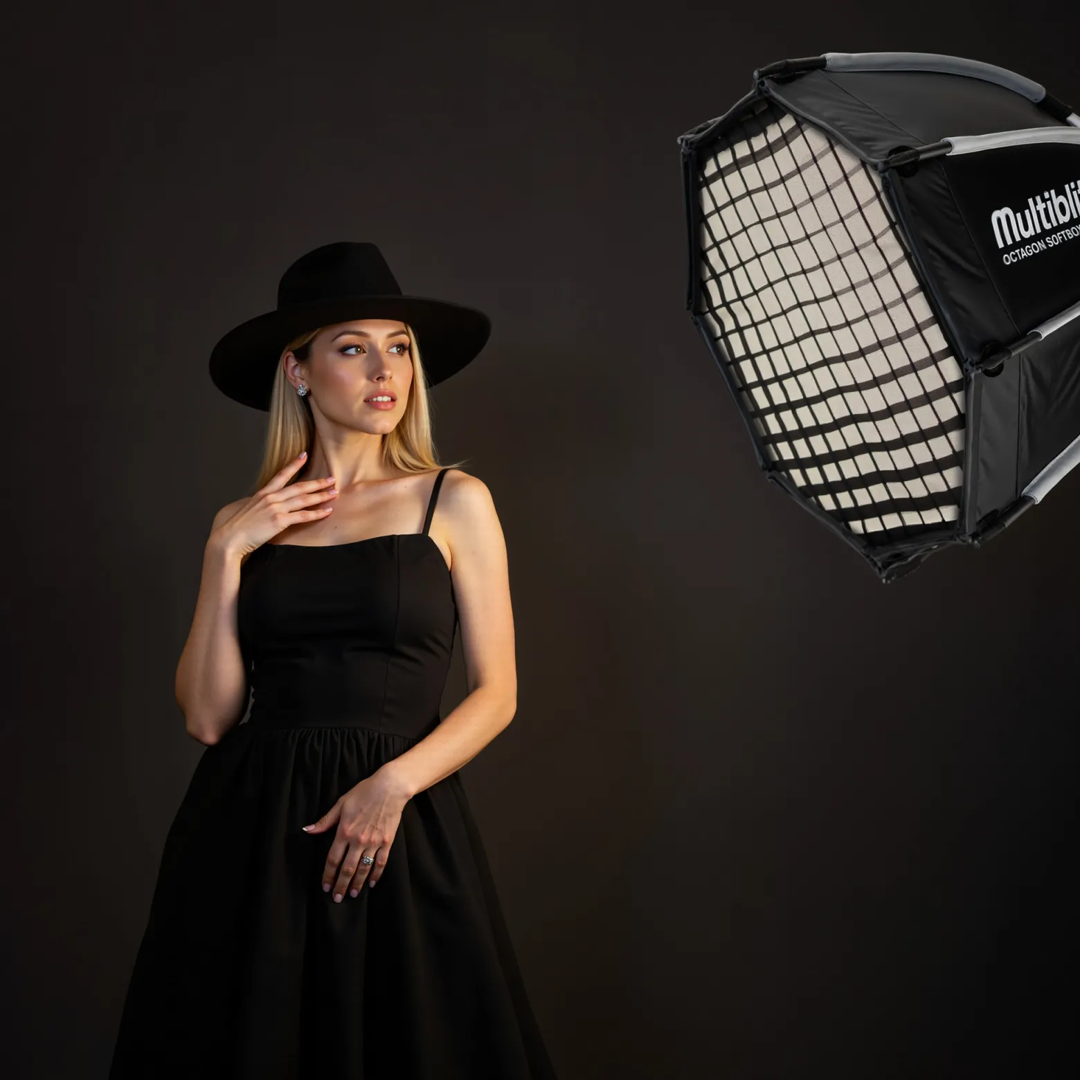 Multiblitz Octagon Softbox Ø 40 cm mit Mini Bowens Adapter inkl. Grid (Wabengitter) und Diffusor
