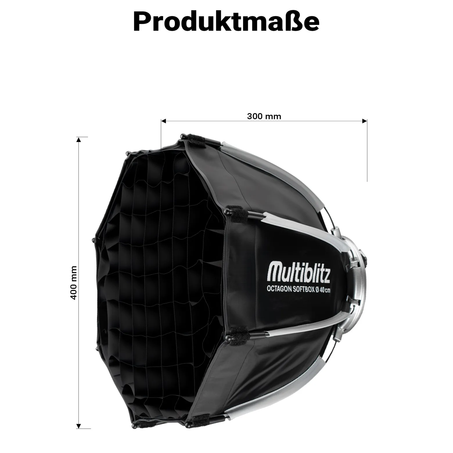 Multiblitz Octagon Softbox Ø 40 cm mit Mini Bowens Adapter inkl. Grid (Wabengitter) und Diffusor
