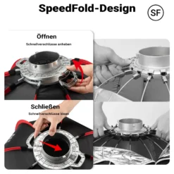 Multiblitz Octagon Softbox SF-90 Bowens mit Grid und Diffusoren, Lichtformer für Studioblitz und LED Dauerlicht, Lichtdiffusor für Porträtfotografie und Videobeleuchtung