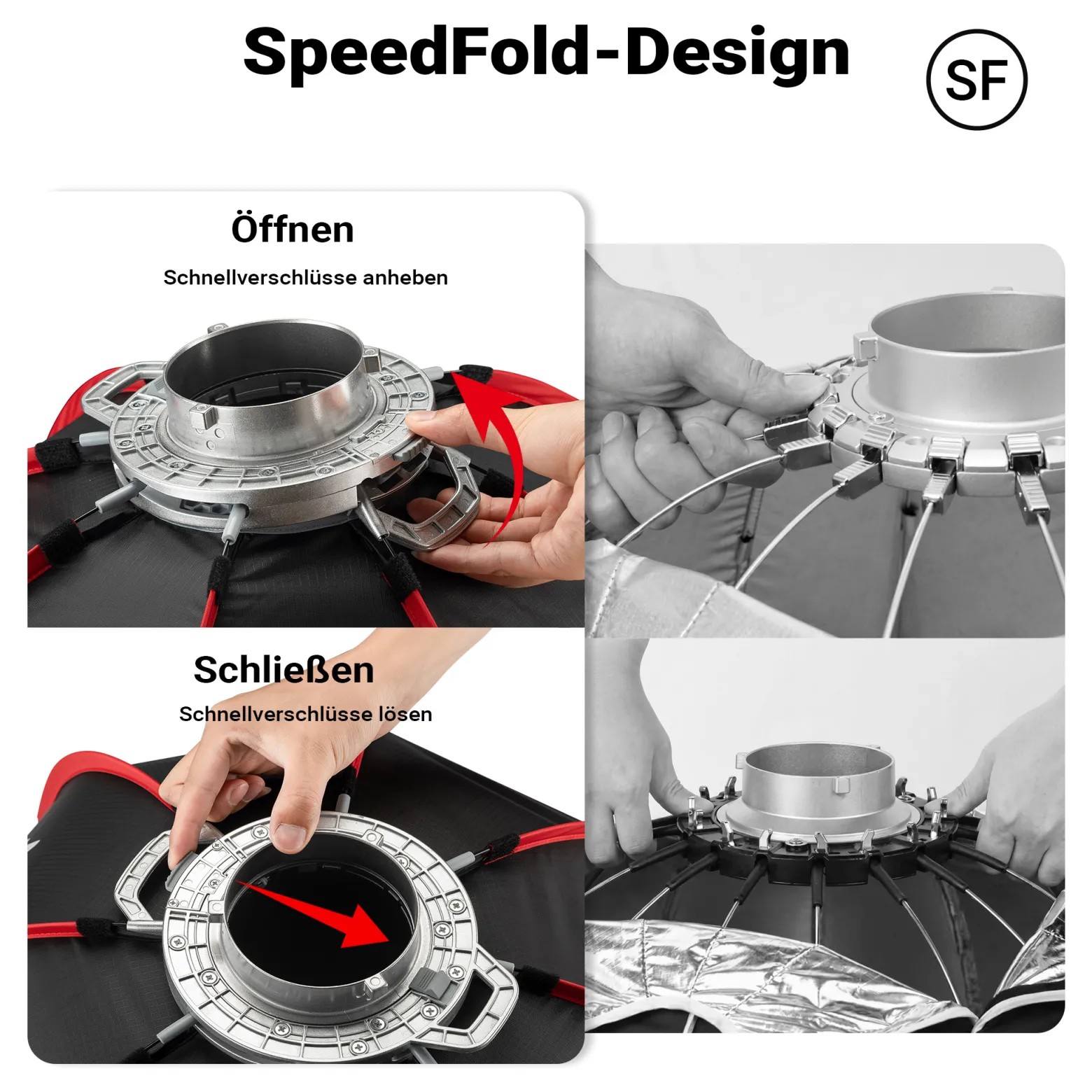 Multiblitz Octagon Softbox SF-120 Bowens mit Grid und Diffusoren, Lichtformer für Studioblitz und LED Dauerlicht, Lichtdiffusor für Porträtfotografie und Videobeleuchtung
