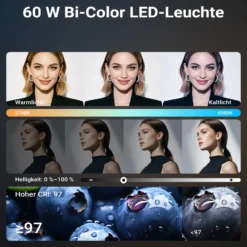 Multiblitz Set aus MB-PL LED 60B Fotolicht mit FT-8051 Lampenstativ