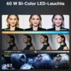 Multiblitz Set aus MB-PL LED 60B Fotolicht mit FT-8051 Lampenstativ und Octagon Softbox Ø 40 cm