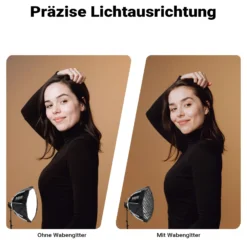 Multiblitz Set aus MB-PL LED 60B Fotolicht mit FT-8051 Lampenstativ und Octagon Softbox Ø 40 cm