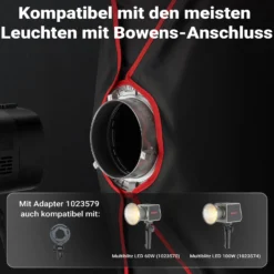 Multiblitz Softbox SF-60x90 Bowens mit Grid und Diffusoren, Lichtformer für Studioblitz und LED Dauerlicht, Lichtdiffusor für Porträtfotografie und Videobeleuchtung