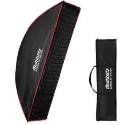 Multiblitz Softbox SF-30x120 Bowens mit Grid und Diffusoren, Lichtformer für Studioblitz und LED Dauerlicht, Lichtdiffusor für Porträtfotografie und Videobeleuchtung