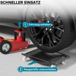 Multi Rangierhilfe PKW Transportschale 1 Paar Rangierroller Rangierheber Rangierbrett 900 kg/Paar