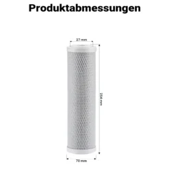 Naturewater CTO-10B Aktivkohle Block Filter 10 Zoll (254 mm) 5 µ Ersatz Wasserfilter, Umkehrosmose Filter, Ersatz Filterkartusche, Trinkwasserfilter