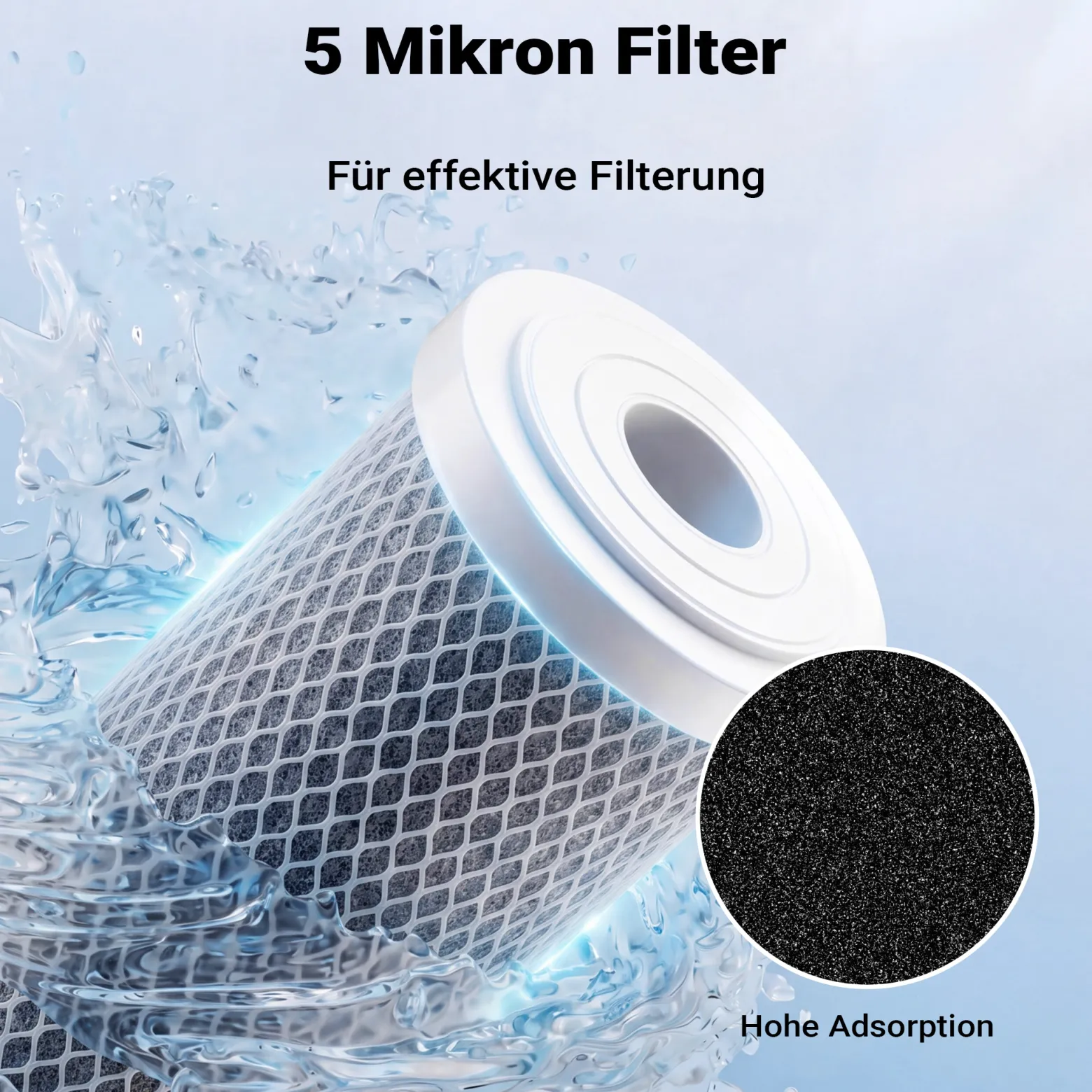 Naturewater CTO-10B Aktivkohle Block Filter 10 Zoll (254 mm) 5 µ Ersatz Wasserfilter, Umkehrosmose Filter, Ersatz Filterkartusche, Trinkwasserfilter