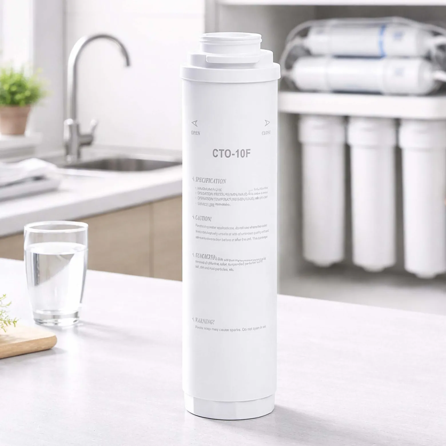 Naturewater CTO-10F Aktivkohle Block Filter 10 Zoll (254 mm) 5 µ Ersatz Wasserfilter, Umkehrosmose Filter, Ersatz Filterkartusche, Trinkwasserfilter