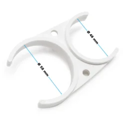 Naturewater Doppelklammer 67 x 95 x 12 mm, Innen Ø 58 mm / 48 mm für Osmosepatronen und Wasserfilter zum leichten Austausch