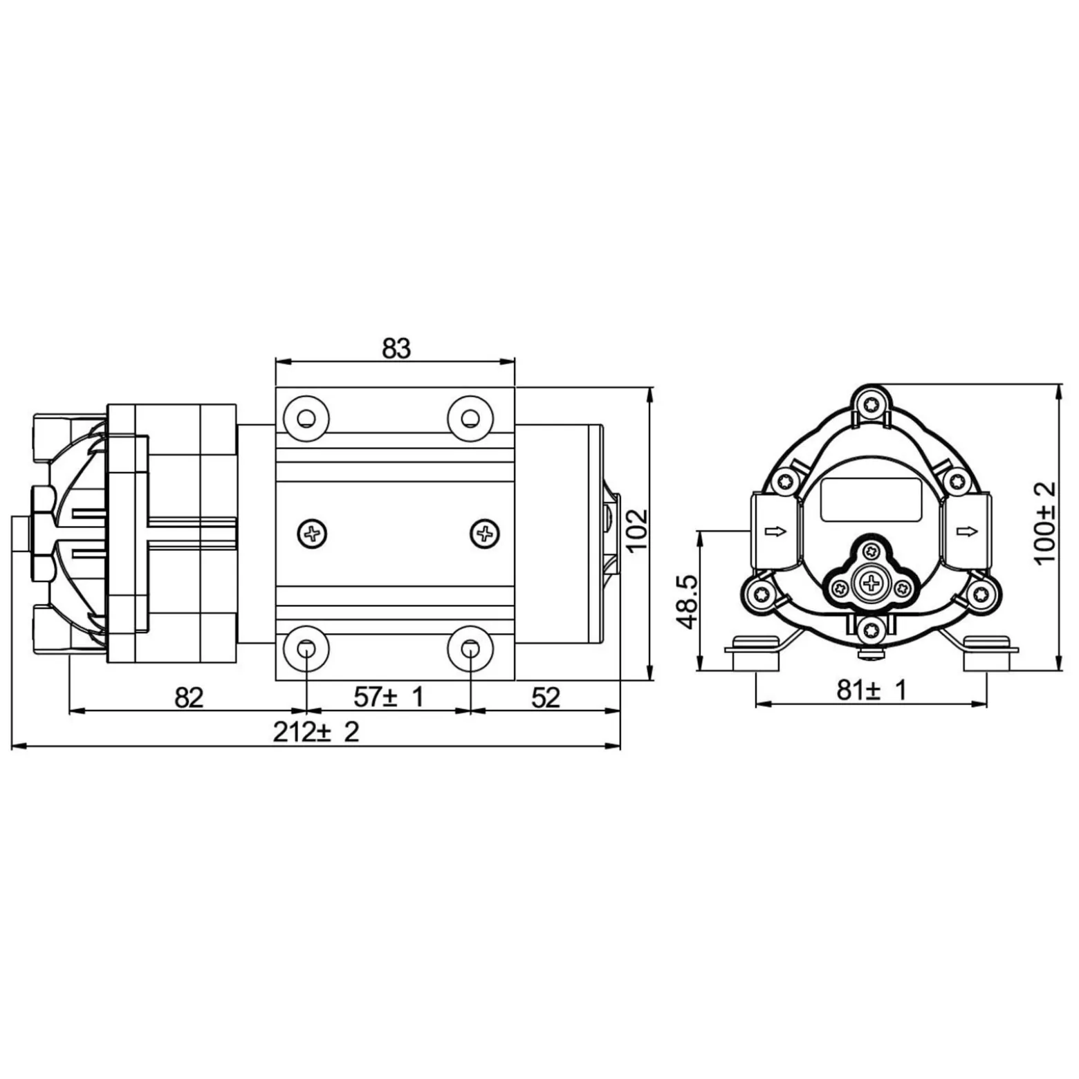 Naturewater Druckerhöhungspumpe 400 GPD (1514 l), Booster Pumpe 96 W für Umkehrosmoseanlage, Wasser Eingangsdruck 2 bar auf Ausgangsdruck 5 bar