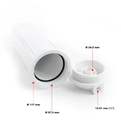 Naturewater Filterpatronen Gehäuse BR-102 254 mm (10") für 5 Stufen RO System NP/E2 aus Polypropylen für Umkehrosmose, Wasserfilter, Trinkwasser