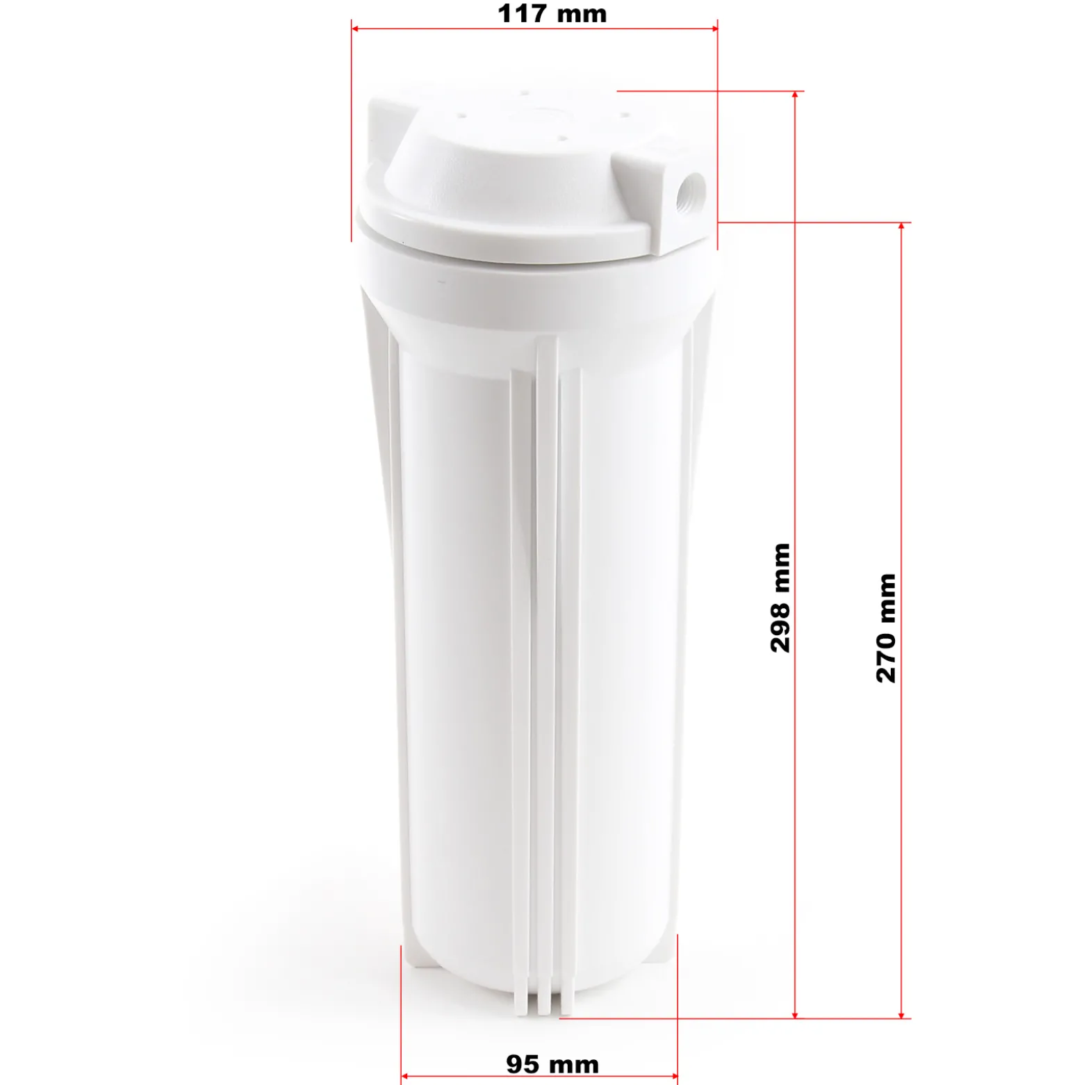 Naturewater Filterpatronen Gehäuse BR-102 254 mm (10") für 5 Stufen RO System NP/E2 aus Polypropylen für Umkehrosmose, Wasserfilter, Trinkwasser