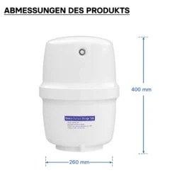 Naturewater 4 G Wassertank (15,14 L) für Umkehrosmose Wasser, Container lebensmittelecht, Vorratsbehälter mit Membran aus Butylkautschuk