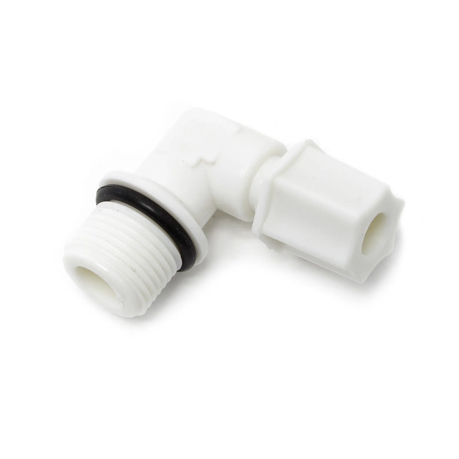 Naturewater 90° Jaco Fitting für Schlauch 6,35 mm (1/4") und mit 16,41 mm (3/8") AG, für Trinkwasser Ultrafiltration Mikrofilter Umkehrosmose (RO)