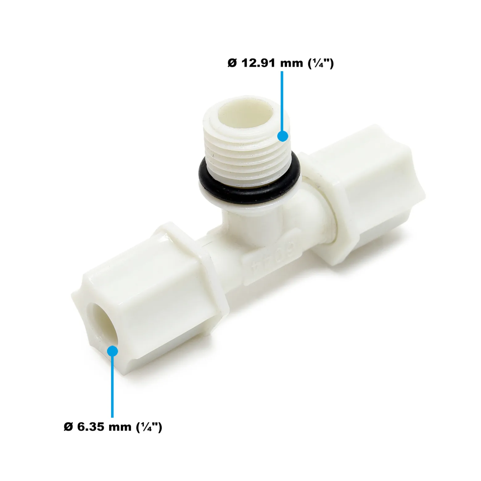 Naturewater Jaco T Fitting V2 für Schlauch mit 2x 6,35 mm Anschluss (1/4"), 12,7 mm Außengewinde (1/2"), für Trinkwasser Ultrafiltration Mikrofilter Umkehrosmose