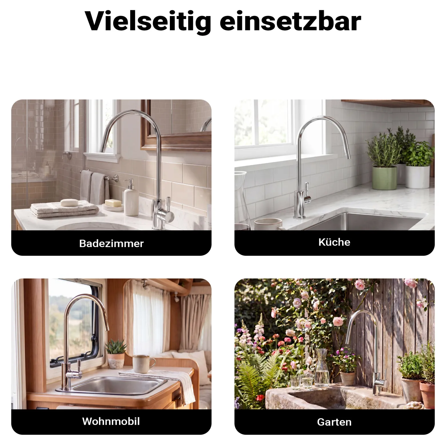 Naturewater 6,35 mm (1/4") Wasserhahn Design II D-13, Wasserhahn Armatur für Umkehrosmose und Wasserfilteranlagen, Küchenarmatur 360° schwenkbar