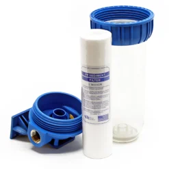 Naturewater NW-BR10B-S 1 Stufen Wasserfilter, 5 µ, 26,16 mm (3/4") Filtereinsatz, Ø60 mm PP Kartusche, Filter Wandhalterung, Filterschlüssel, Sedimentfilter