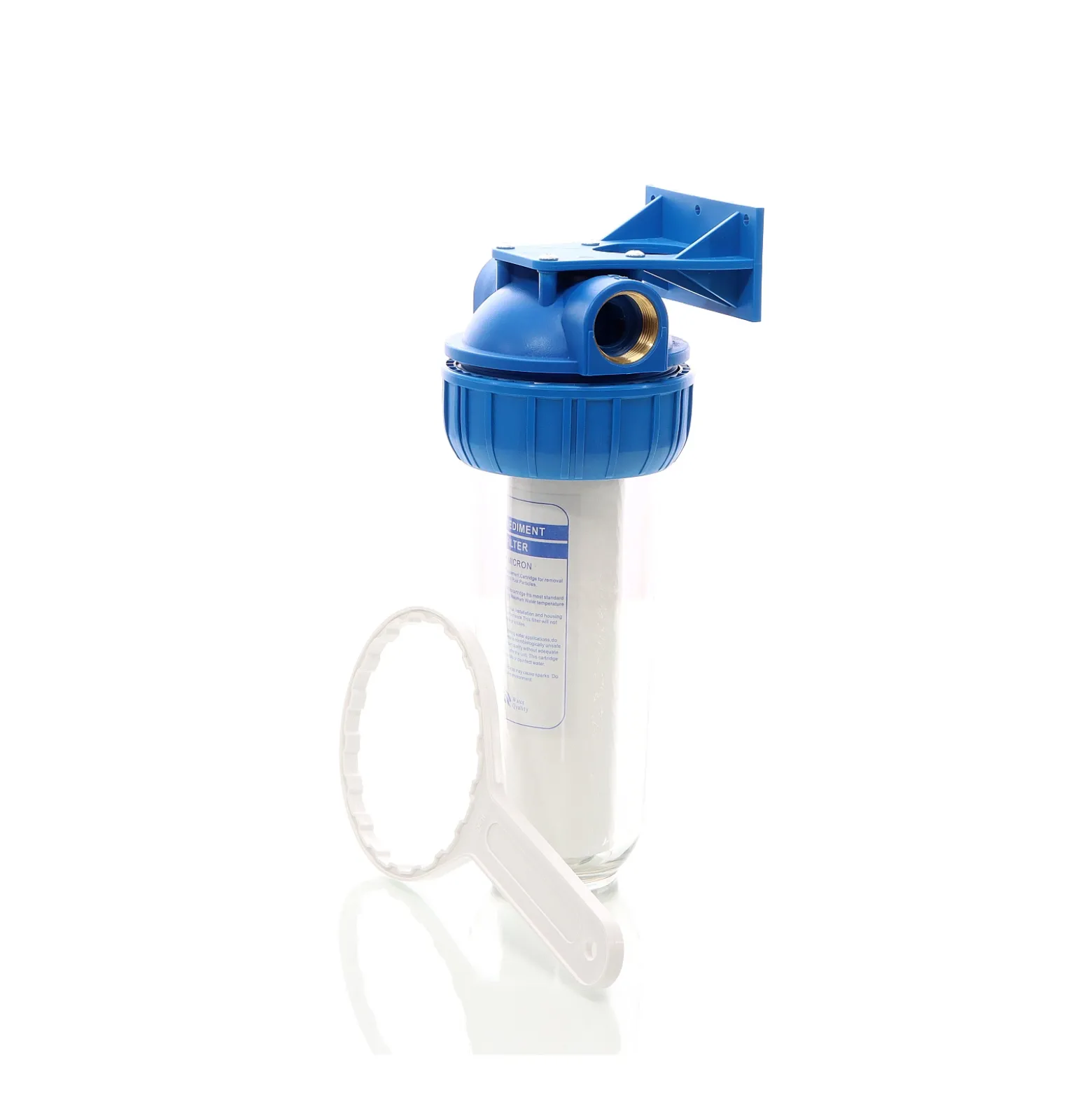 Naturewater NW-BR10B-S 1 Stufen Wasserfilter, 5 µ, 32,89 mm (1") Filtereinsatz, Ø60 mm PP Kartusche, Filter Wandhalterung, Filterschlüssel, Sedimentfilter