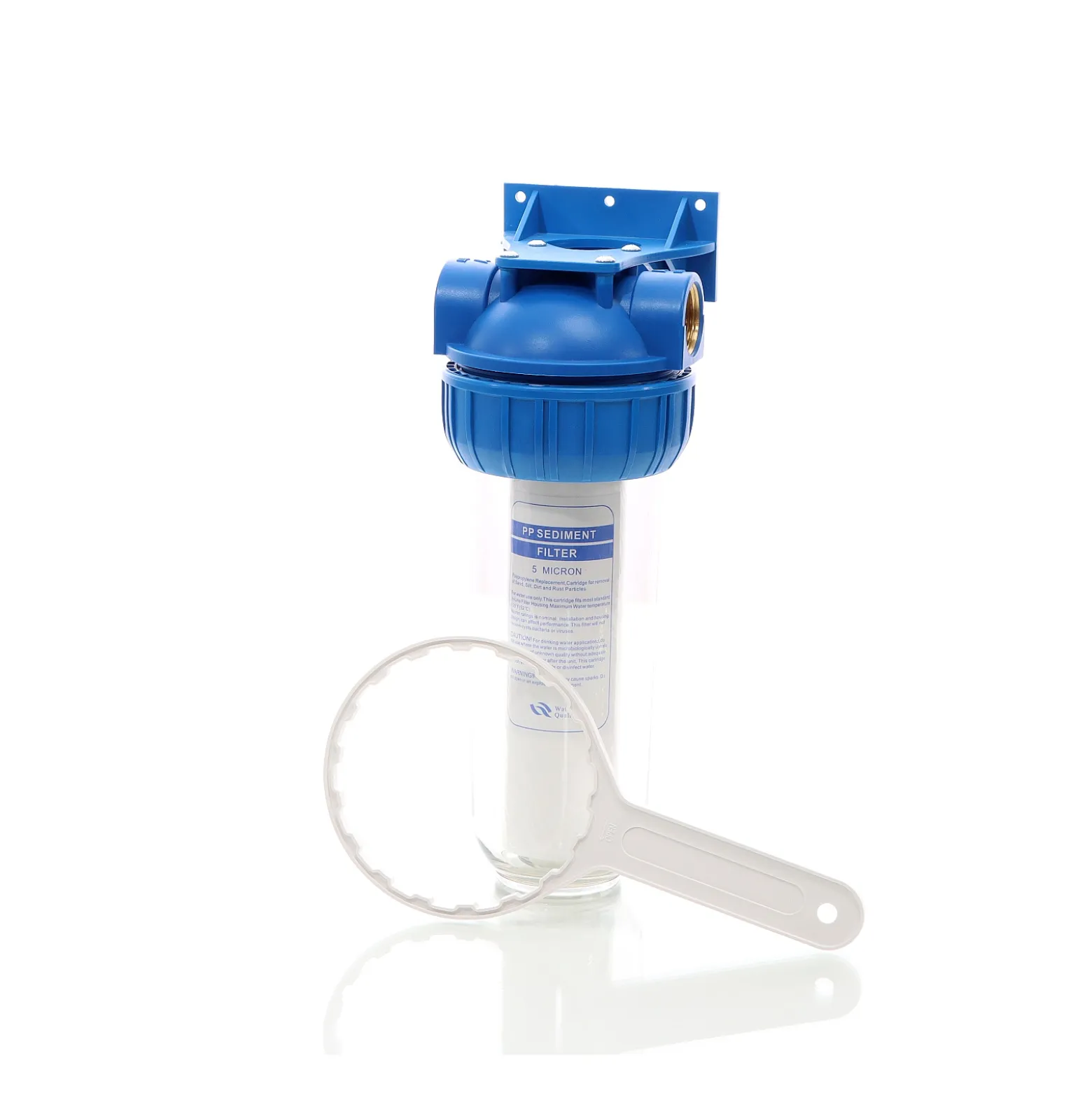 Naturewater NW-BR10B-S 1 Stufen Wasserfilter, 5 µ, 32,89 mm (1") Filtereinsatz, Ø60 mm PP Kartusche, Filter Wandhalterung, Filterschlüssel, Sedimentfilter