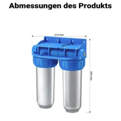 Naturewater NW-BR10B3 2 Stufen Wasserfilter Doppelfilter, 5 µ, 20,67 mm (1/2