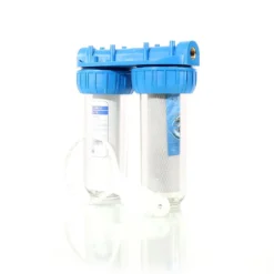 Naturewater NW-BR10B3 2 Stufen Wasserfilter Doppelfilter, 5 µ, 26,16 mm (3/4"), Ø62 mm PP Kartusche, Filter Wandhalterung, Filterschlüssel, Sedimentfilter Aktivkohleblock