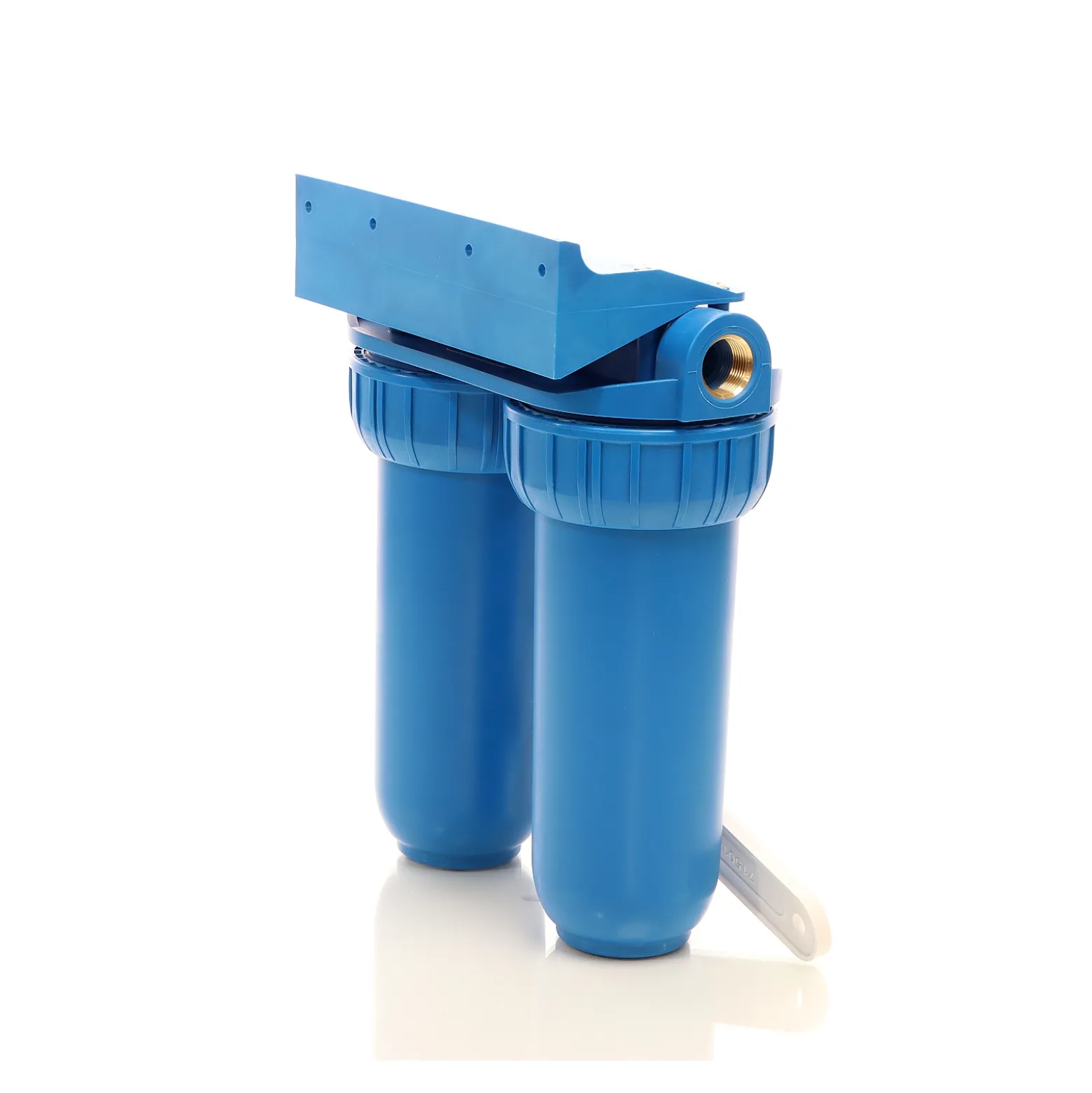 Naturewater NW-BR10B2 2 Stufen Wasserfilter Doppelfilter, 5 µ, 26,16 mm (3/4"), Ø62 mm PP Kartusche, Filter Wandhalterung, Filterschlüssel, Sedimentfilter Aktivkohleblock