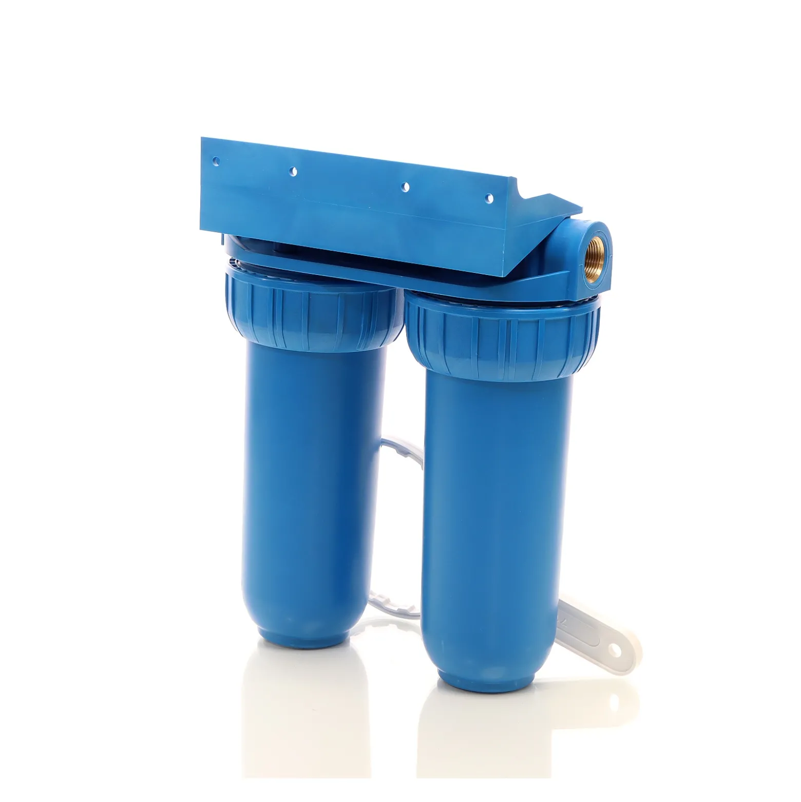 Naturewater NW-BR10B2 2 Stufen Wasserfilter Doppelfilter, 5 µ, 26,16 mm (3/4"), Ø62 mm PP Kartusche, Filter Wandhalterung, Filterschlüssel, Sedimentfilter Aktivkohleblock