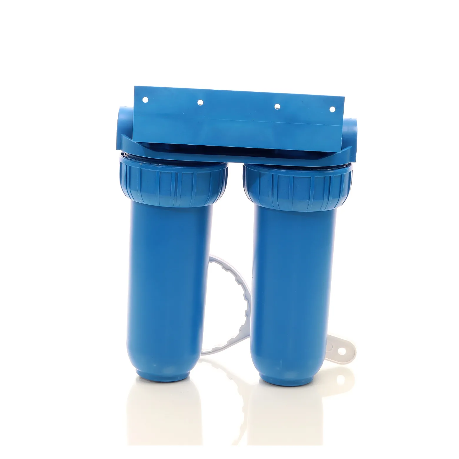 Naturewater NW-BR10B2 2 Stufen Wasserfilter Doppelfilter, 5 µ, 26,16 mm (3/4"), Ø62 mm PP Kartusche, Filter Wandhalterung, Filterschlüssel, Sedimentfilter Aktivkohleblock
