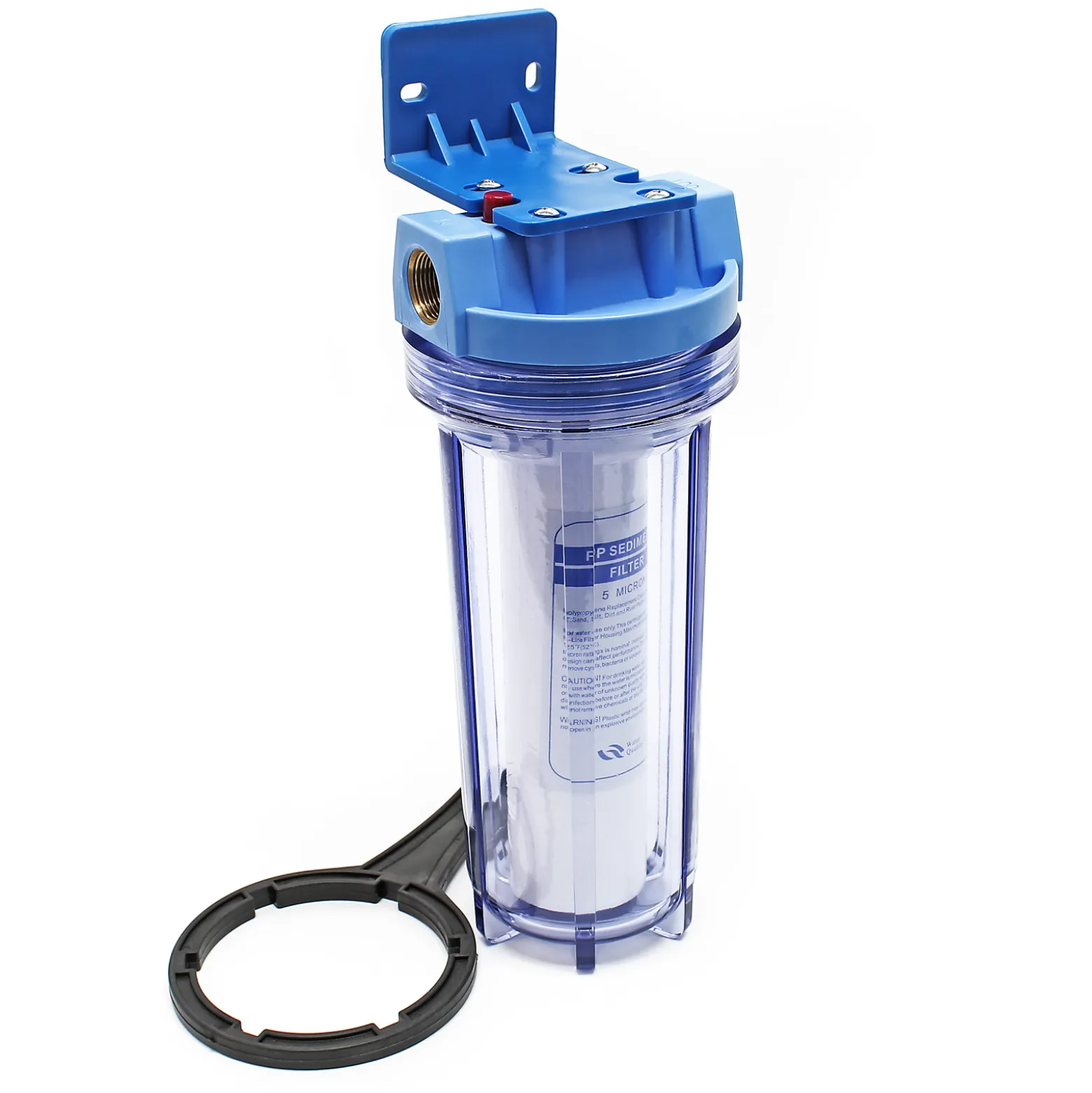 Naturewater NW-BR10F 1 Stufen Wasserfilter, 5 µ, 26,16 mm (3/4") Filtereinsatz, PP Kartusche Filter, Filterschlüssel, Sedimentfilter
