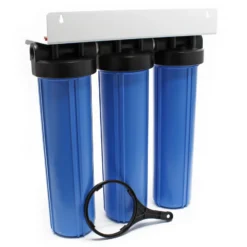 Naturewater NW-BRL03 3 Stufen Wasserfilter, 5 µ, 32,89 mm (1"), Ø113 mm PP Kartusche, Filter Wandhalterung, Filterschlüssel, Sedimentfilter Aktivkohleblock Aktivkohlegranulat