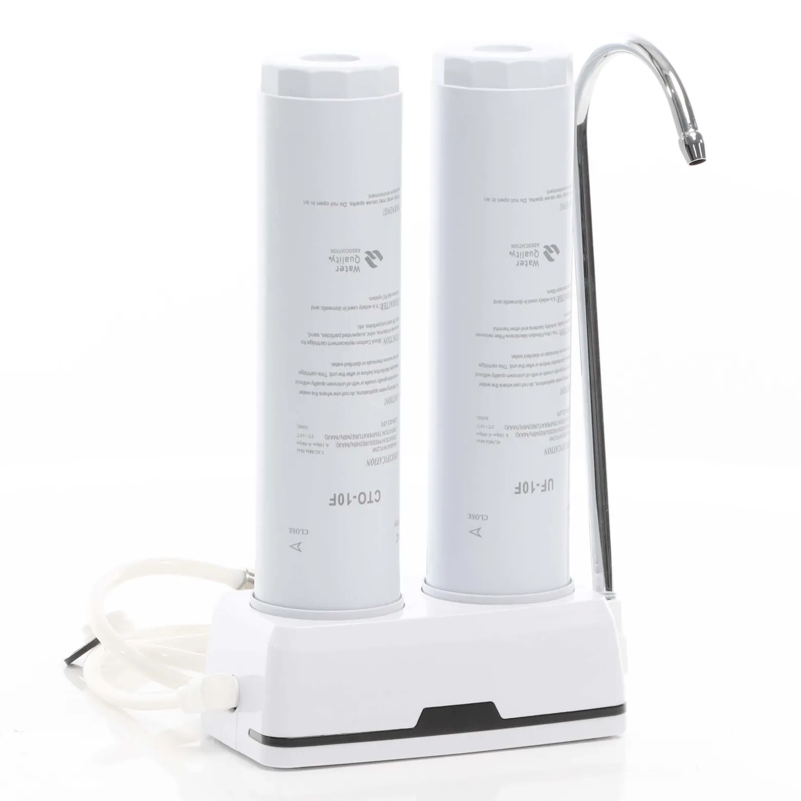Naturewater NW-2-CTOUF 2 Stufen Counter Top Wasserfilter, 5 µ, Aktivkohle Block Filtereinsatz und Ultrafilter, mit Universaladapter, Wasserhahn