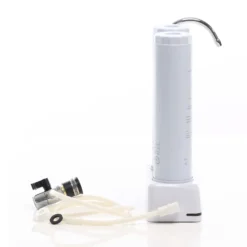 Naturewater NW-2-CTOUF 2 Stufen Counter Top Wasserfilter, 5 µ, Aktivkohle Block Filtereinsatz und Ultrafilter, mit Universaladapter, Wasserhahn