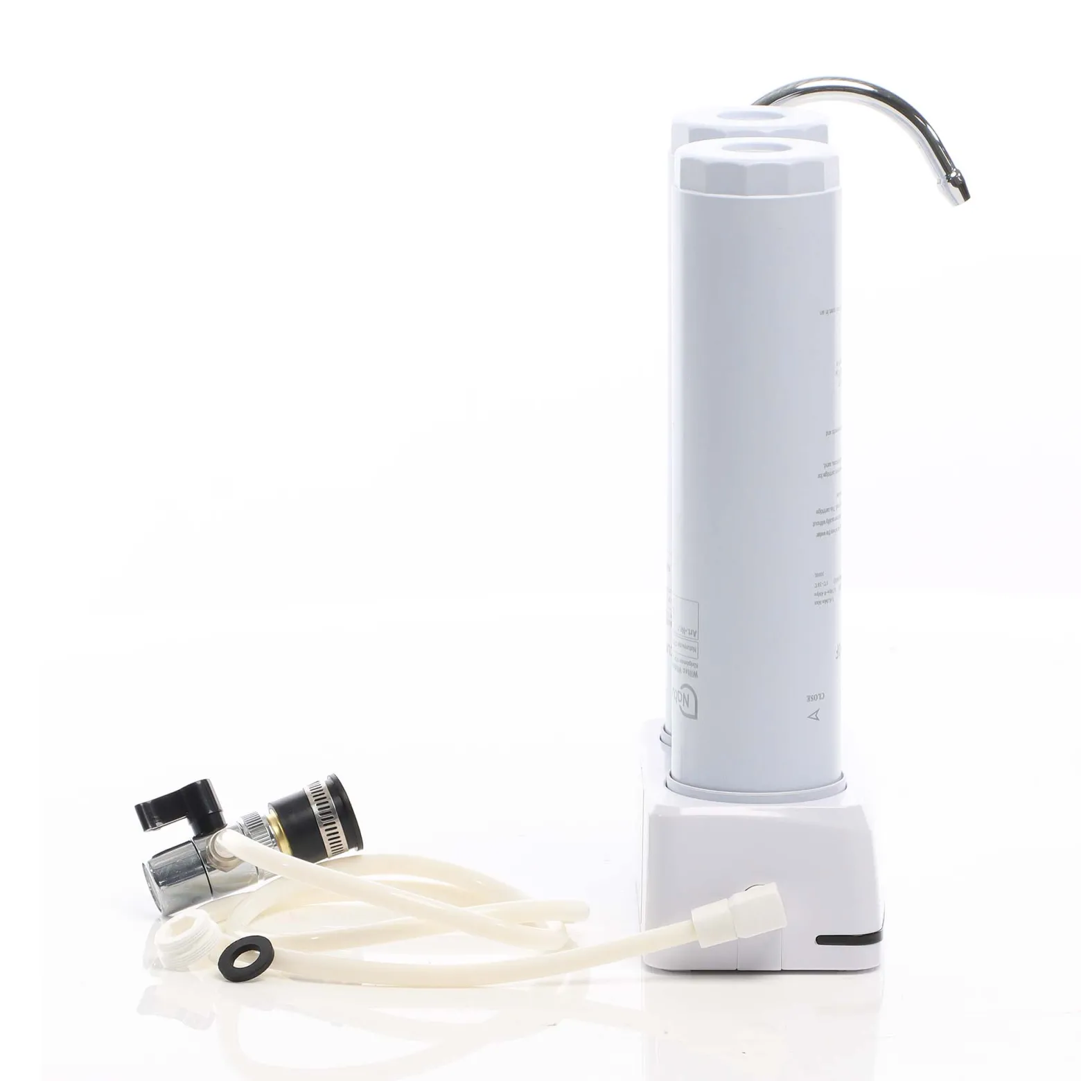 Naturewater NW-2-CTOUF 2 Stufen Counter Top Wasserfilter, 5 µ, Aktivkohle Block Filtereinsatz und Ultrafilter, mit Universaladapter, Wasserhahn