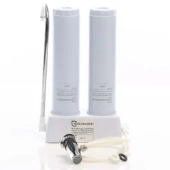 Naturewater NW-2-CTOUF 2 Stufen Counter Top Wasserfilter, 5 µ, Aktivkohle Block Filtereinsatz und Ultrafilter, mit Universaladapter, Wasserhahn