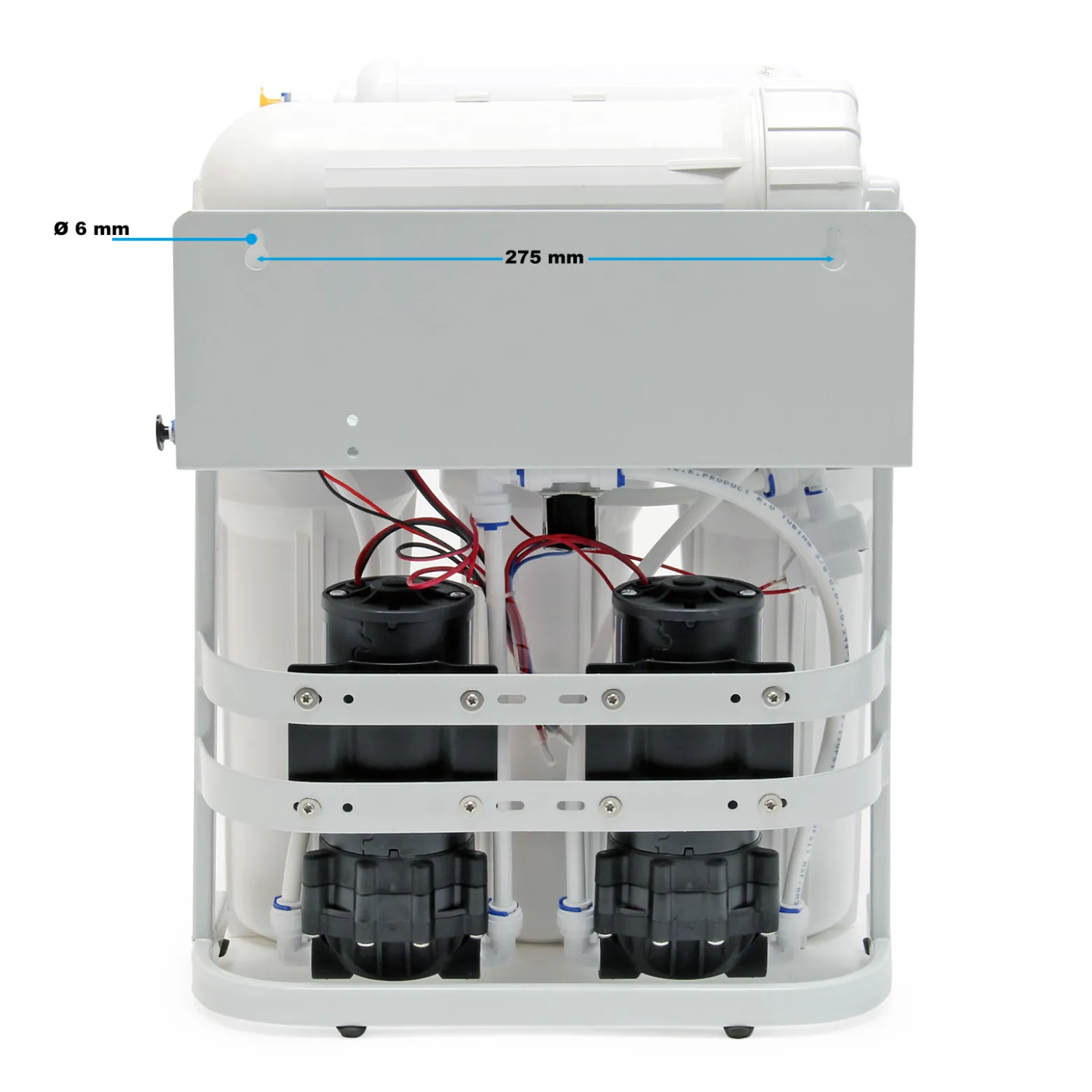 Naturewater NW-RO400-E2 Umkehrosmoseanlage 1500 L/Tag, 5-stufiges Trinkwasser Filtrationssystem, Osmose System mit Druckerhöhungspumpe
