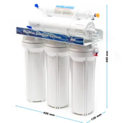 Naturewater NW-RO50-NP35 Umkehrosmoseanlage 190 L/Tag, 5-stufiges Trinkwasser Filtrationssystem, Osmose System inkl. Behälter