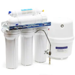Naturewater NW-RO50-NP35 Umkehrosmoseanlage 190 L/Tag, 5-stufiges Trinkwasser Filtrationssystem, Osmose System inkl. Behälter