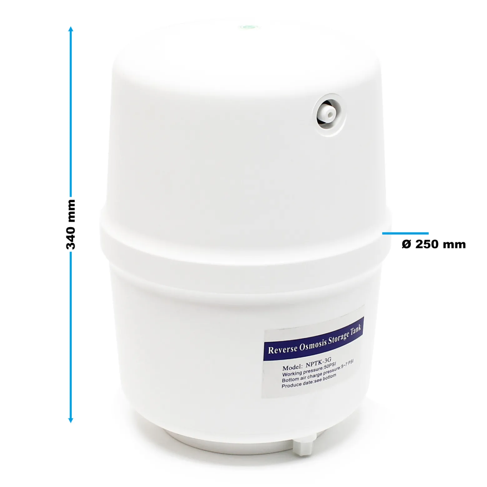 Naturewater NW-RO50-NP35 Umkehrosmoseanlage 190 L/Tag, 5-stufiges Trinkwasser Filtrationssystem, Osmose System inkl. Behälter