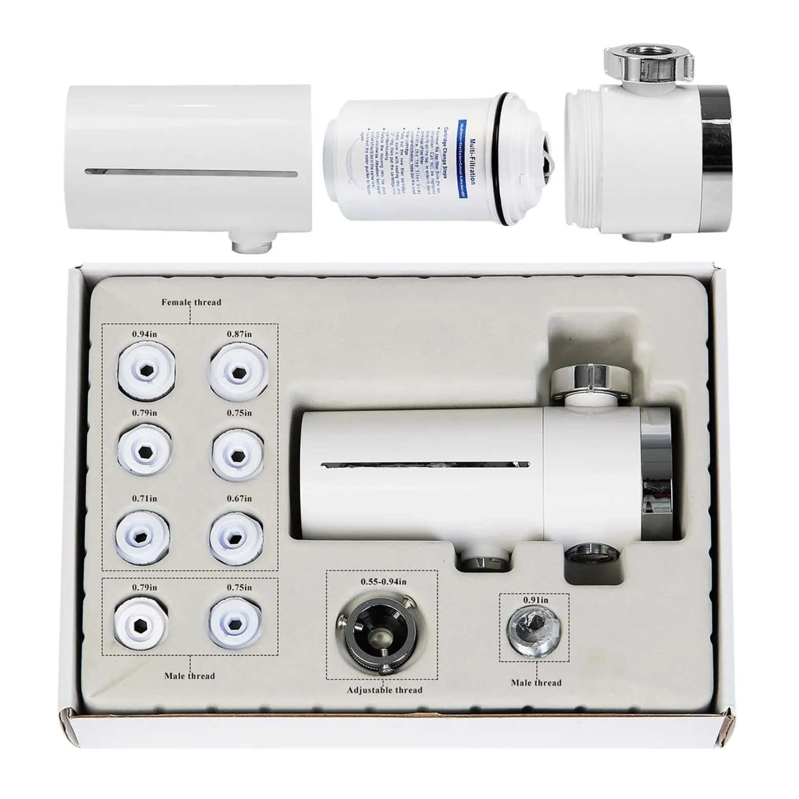 Naturewater NW-5-05 5 Stufen Wasserfilter, High End On Tap Filter, kompakt, mit Sediment Filter, Aktivkohle, KDF55, Ultrafilter, Wasserhahnfilter, Wasserfilter