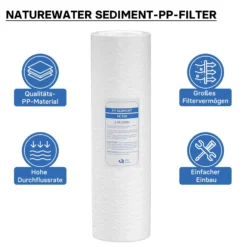 Naturewater PP-20A-1 Sedimentfilter 20 Zoll (508 mm) 5 µ Ersatz Wasserfilter, Umkehrosmose Filter, Ersatz Filterkartusche