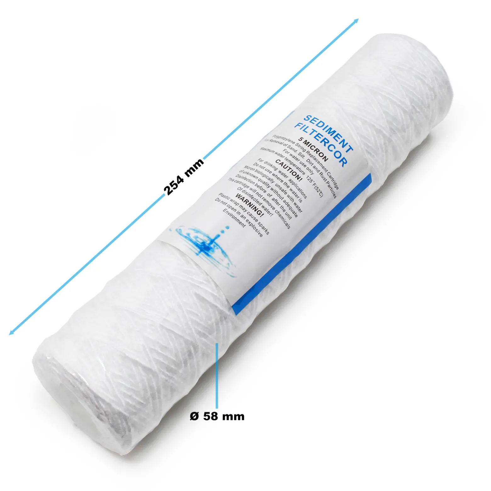 Naturewater PPW-10A Sedimentfilter 10 Zoll (254 mm) 5 µ Ersatz Wasserfilter, Umkehrosmose Filter, Ersatz Filterkartusche