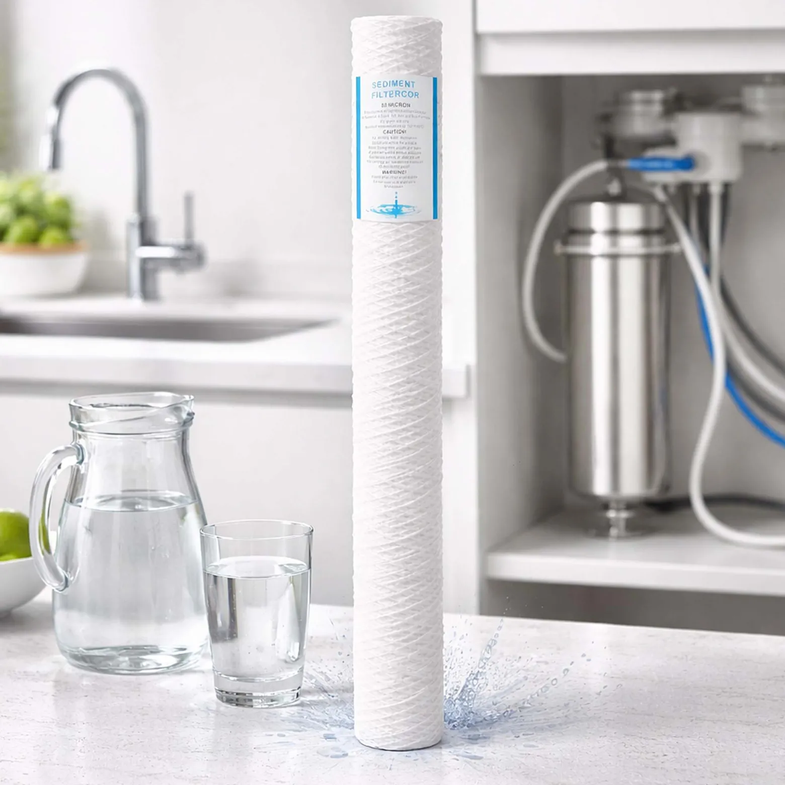 Naturewater PPW-20A Sedimentfilter 20 Zoll (508 mm) 50 µ Ersatz Wasserfilter, Umkehrosmose Filter, Ersatz Filterkartusche