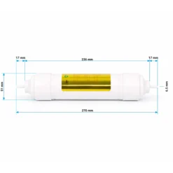 Naturewater QF-T33 Aktivkohlefilter Gourmet 10 Zoll 50 mm Durchmesser 5 µ Ersatz Wasserfilter, Inline Kartusche, Ersatz Filterkartusche, Postfilter Nachfilter Hauswasserfilter