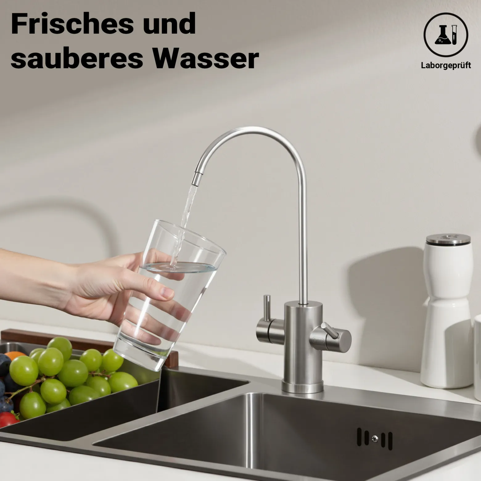 Naturewater 5 Stufen Umkehrosmose 180 L/Tag mit Druckerhöhungspumpe und manuellem Ventil, RO Omsoseanlage für sauberes Trinkwasser